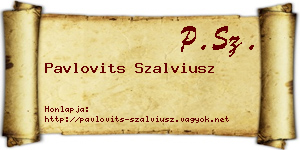 Pavlovits Szalviusz névjegykártya